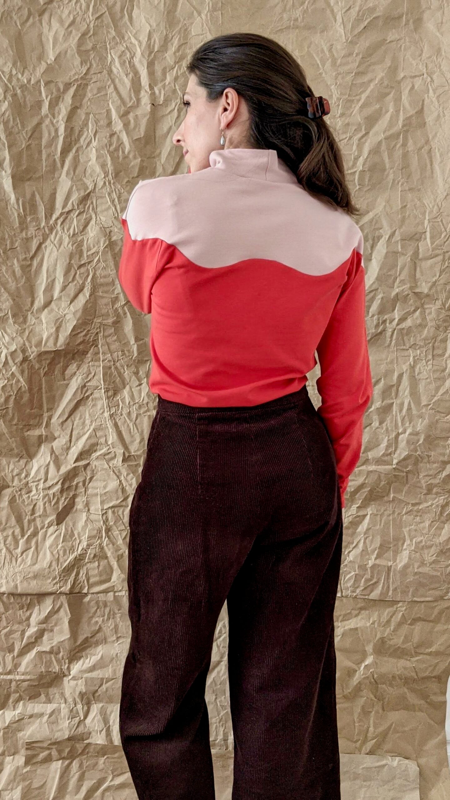 High neck long bat sleeved top pattern - VAGUE
