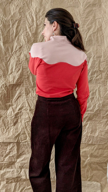 High neck long bat sleeved top pattern - VAGUE