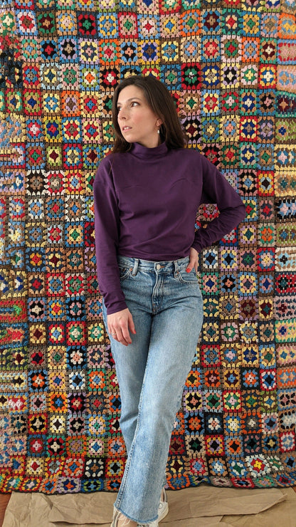 High neck long bat sleeved top pattern - VAGUE