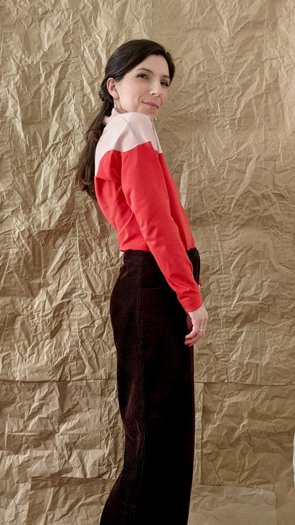 High neck long bat sleeved top pattern - VAGUE