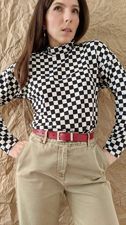 High neck long bat sleeved top pattern - VAGUE