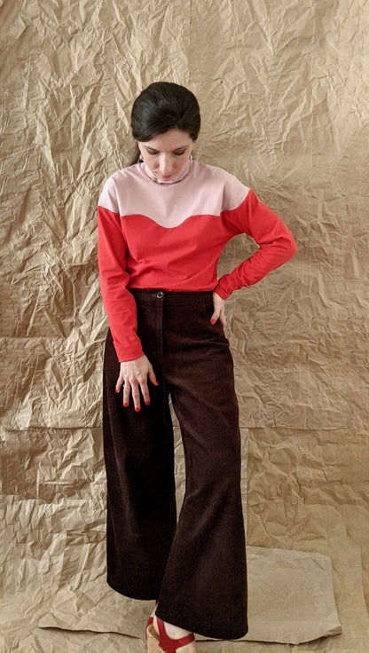 High neck long bat sleeved top pattern - VAGUE