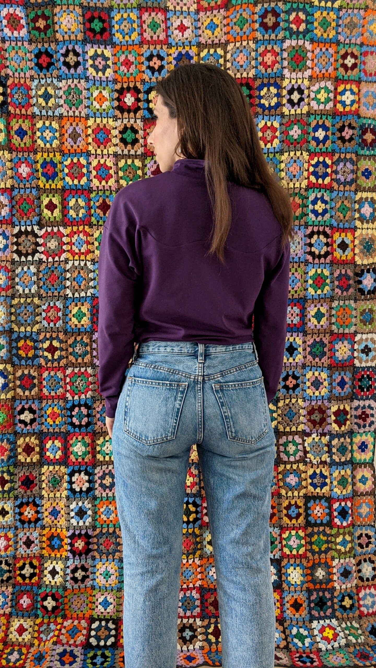 High neck long bat sleeved top pattern - VAGUE