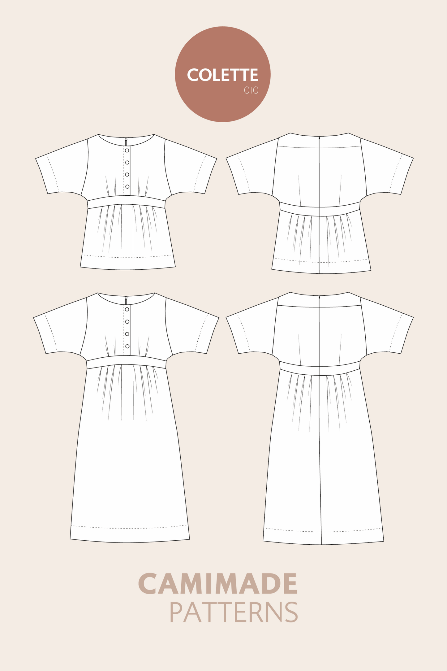 Dress and blouse pattern - COLETTE
