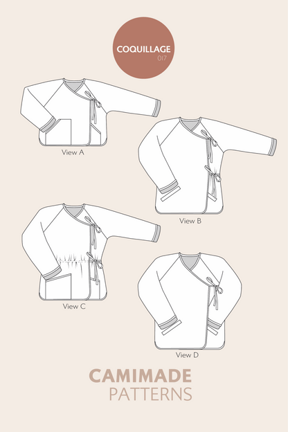 Wrap quilted jacket pattern - COQUILLAGE