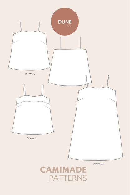 Camisole & slip dress pattern - DUNE