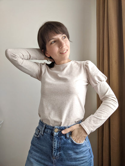 Balloon sleeve shirt - NUAGE