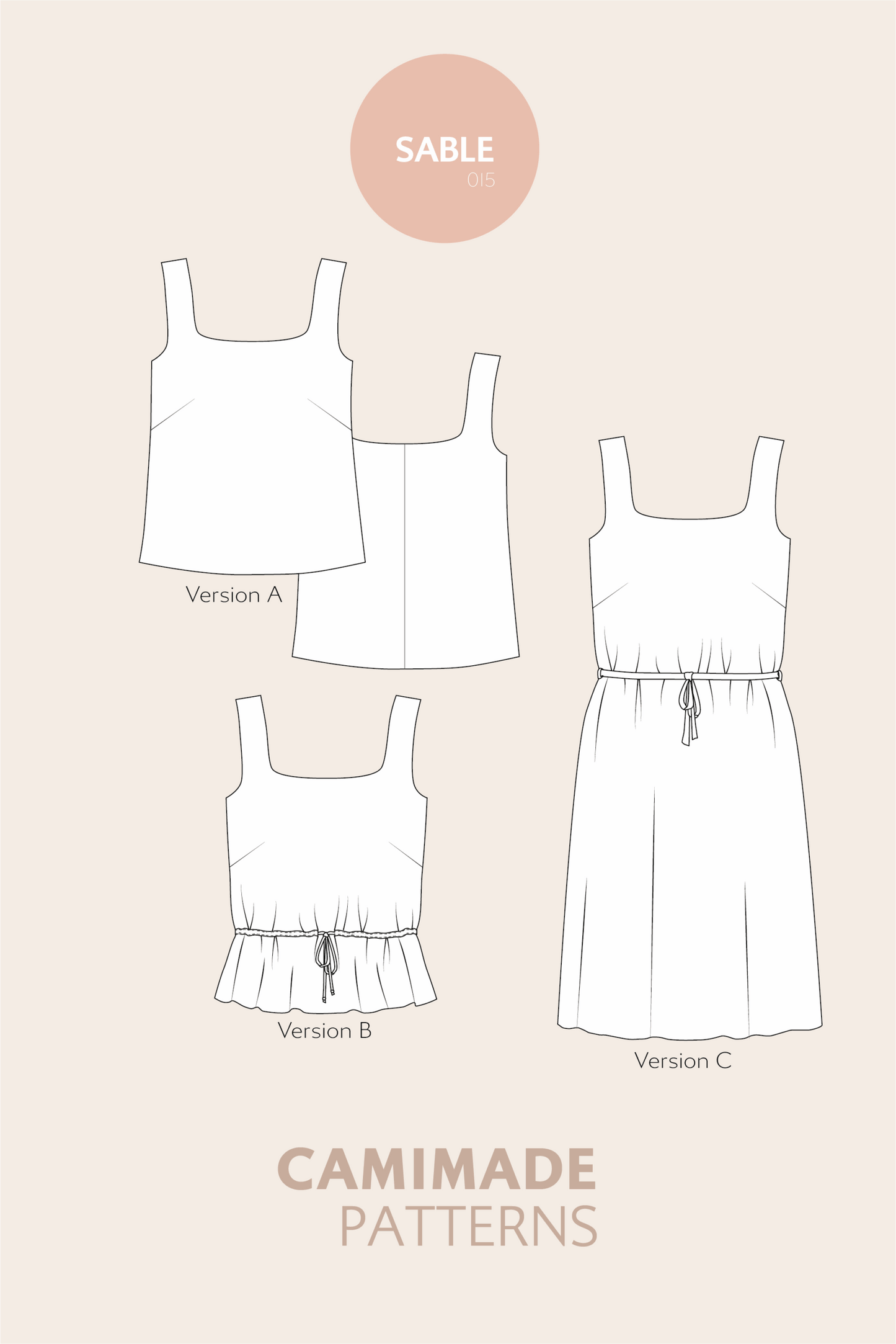 Patron de camisole / robe simple et romantique - SABLE