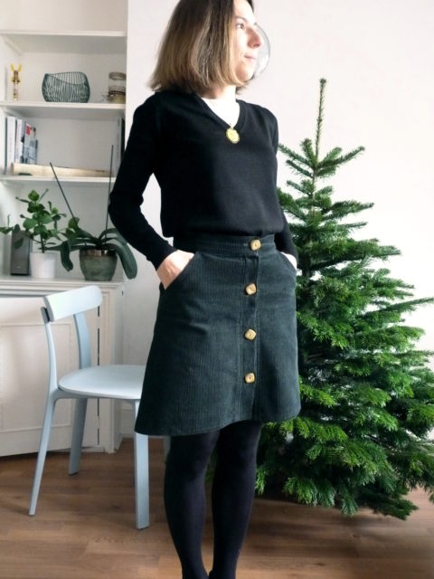 Green corduroy skirt CAMIMADE