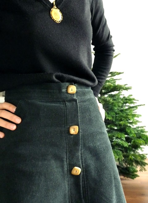 Green corduroy skirt CAMIMADE