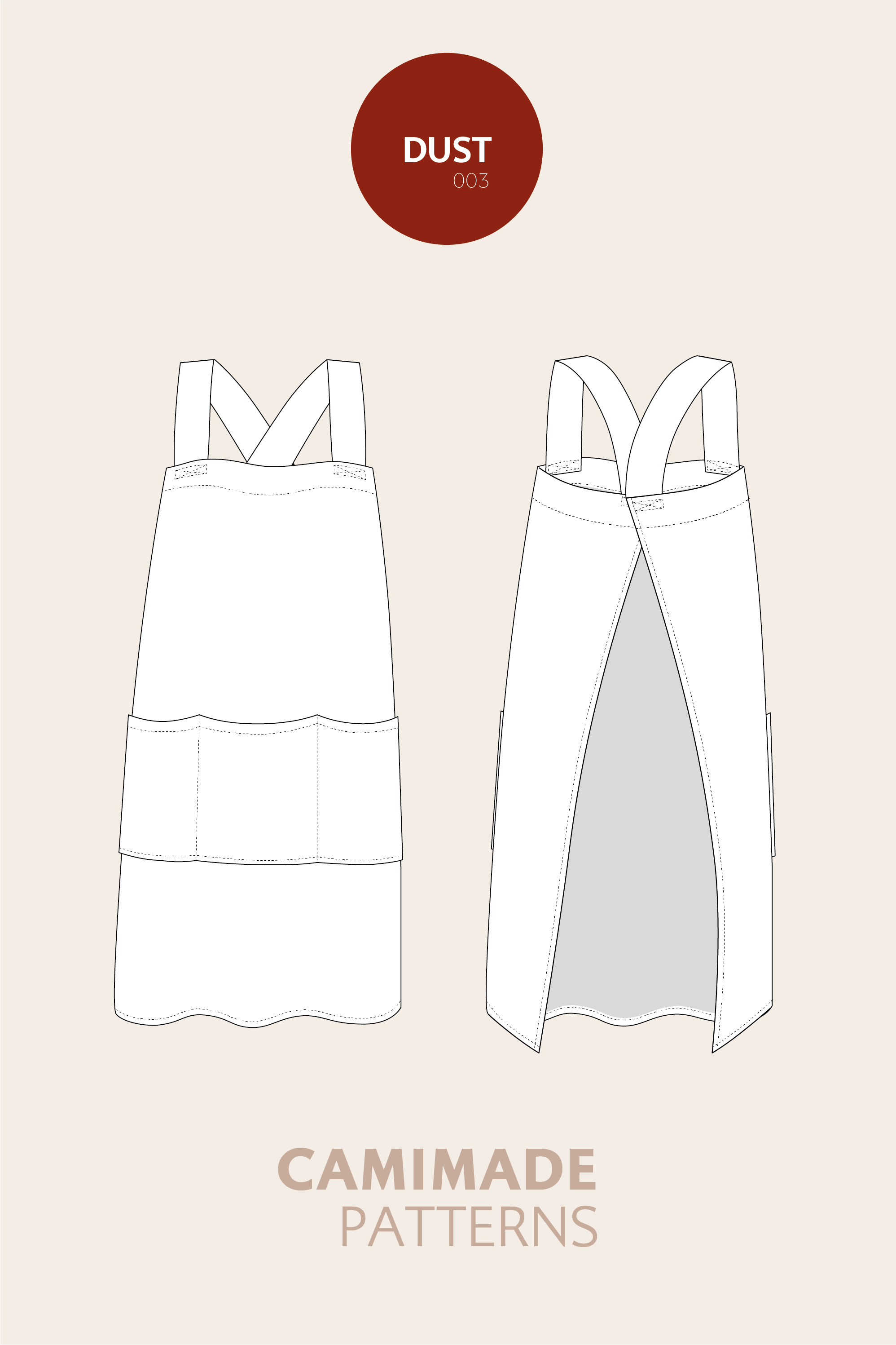 Cross-back apron pattern - DUST