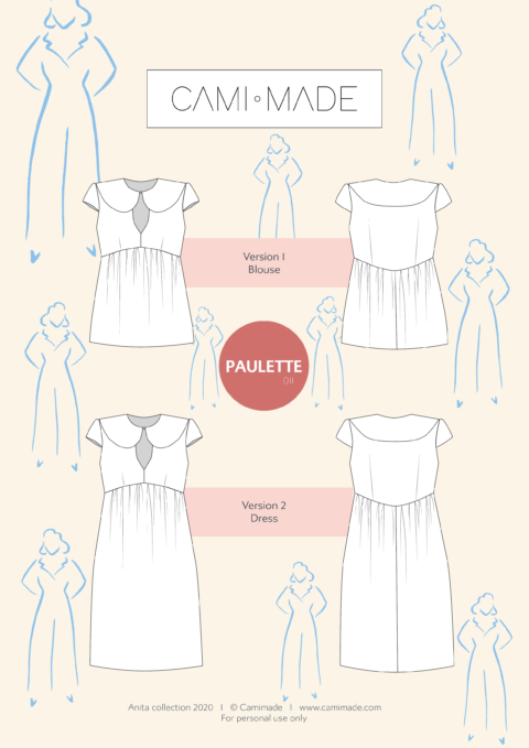 Peter Pan collar dress and blouse pattern - Paulette - CAMIMADE