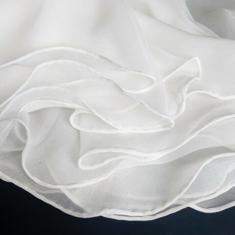 wedding dress hand rolled hem