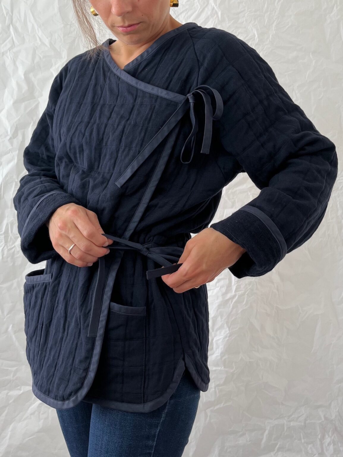 Wrap quilted jacket pattern COQUILLAGE CAMIMADE